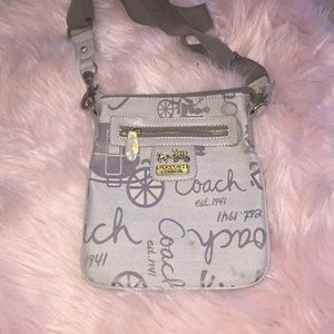 Gray coach bag